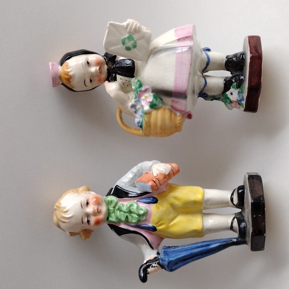 Vintage, porcelain figurine only one left ; the boy.
